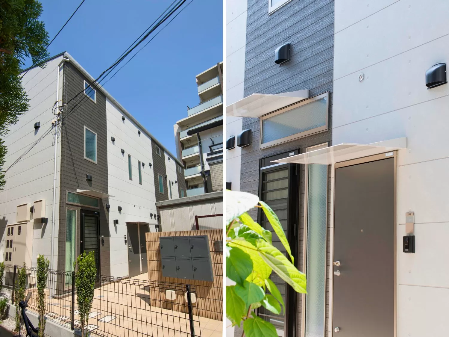 I-AREAシリーズ・施工例06（共同住宅） - 見た目も美しい石畳のエントランスの外観