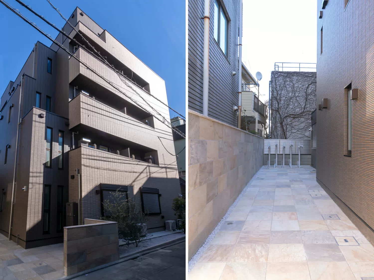 I-AREAシリーズ・施工例15（共同住宅） - 外観は明るめのブラウンで優しく存在感を演出