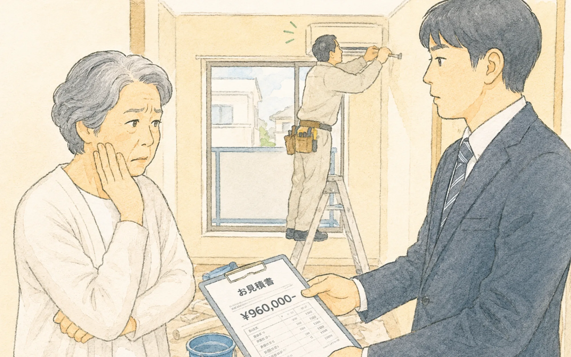 高額な見積書を提示され困惑するオーナー